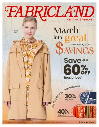 Fabricland (ON) Flyer March 4 to 31