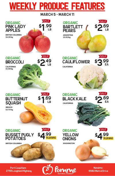 Pomme Natural Market Weekly Produce Flyer March 5 to 11