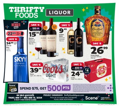 Thrifty Foods Liquor Flyer March 7 to 13
