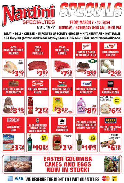 Nardini Specialties Flyer March 7 to 13