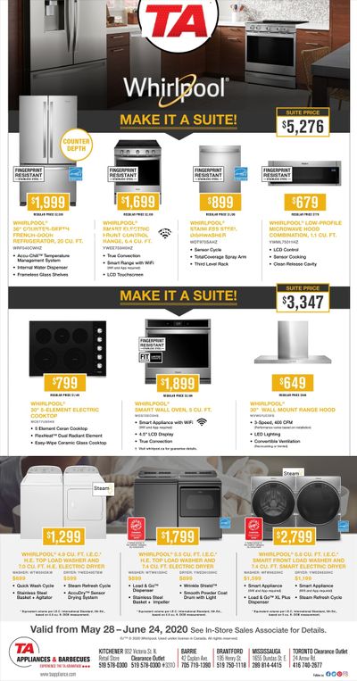 TA Appliances and Barbecues Flyer May 28 to June 24