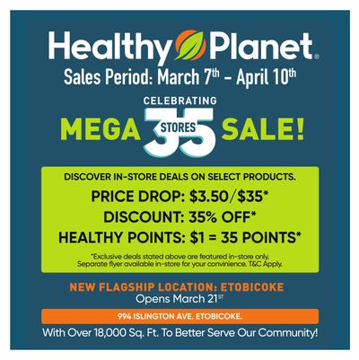 Healthy Planet Flyer March 7 to April 10