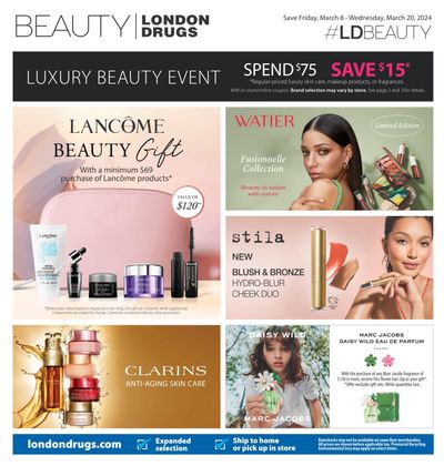 London Drugs Luxury Beauty Event Flyer March 8 to 20