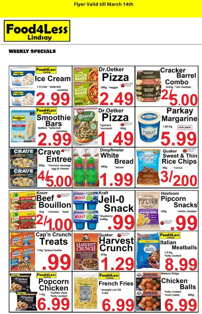 Food 4 Less (Lindsay) Flyer March 8 to 14