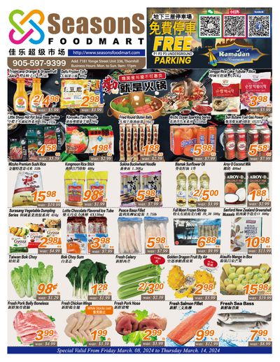 Seasons Food Mart (Thornhill) Flyer March 8 to 14
