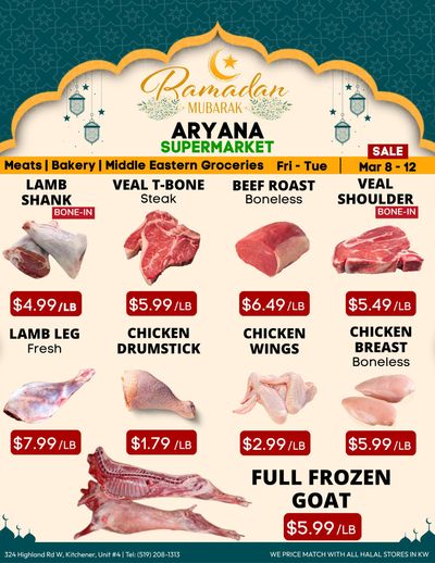Aryana Supermarket Flyer March 8 to 12
