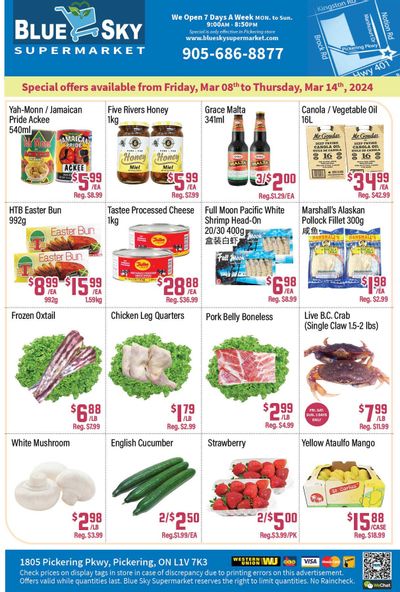 Blue Sky Supermarket (Pickering) Flyer March 8 to 14