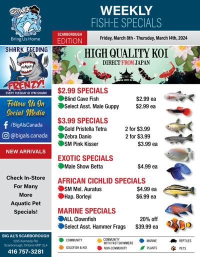 Big Al's (Scarborough) Weekly Specials March 8 to 14