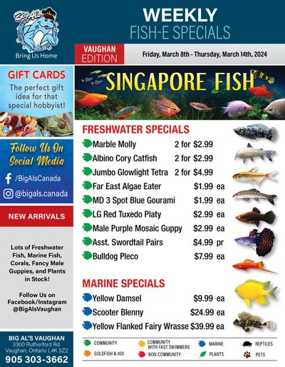 Big Al's (Vaughan) Weekly Specials March 8 to 14