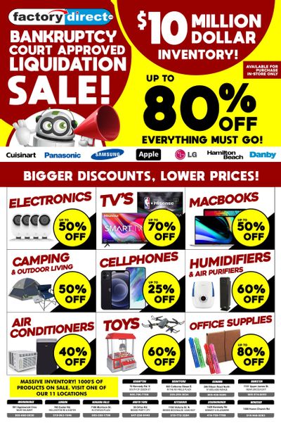 Factory Direct Liquidation Sale Flyer March 8 to 12