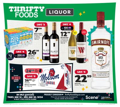 Thrifty Foods Liquor Flyer March 14 to 20