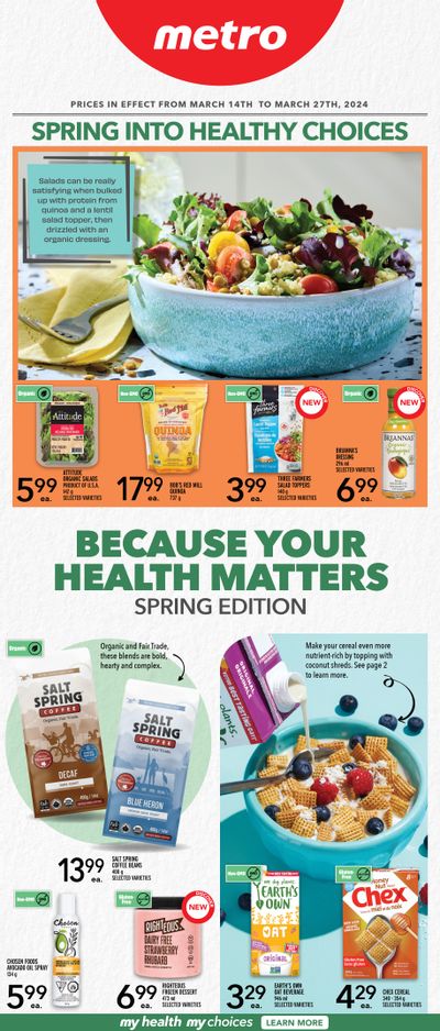 Metro (ON) Spring Into Healthy Choices Flyer March 14 to 27