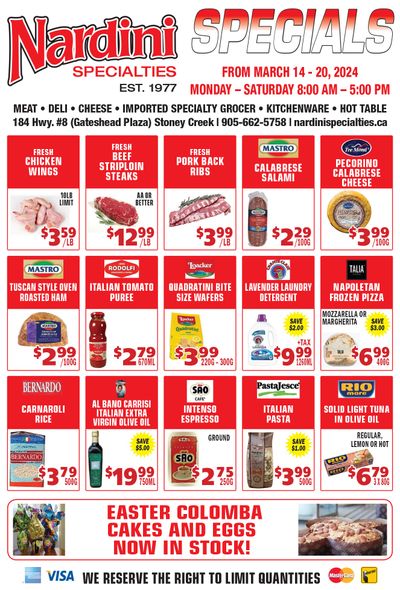 Nardini Specialties Flyer March 14 to 20