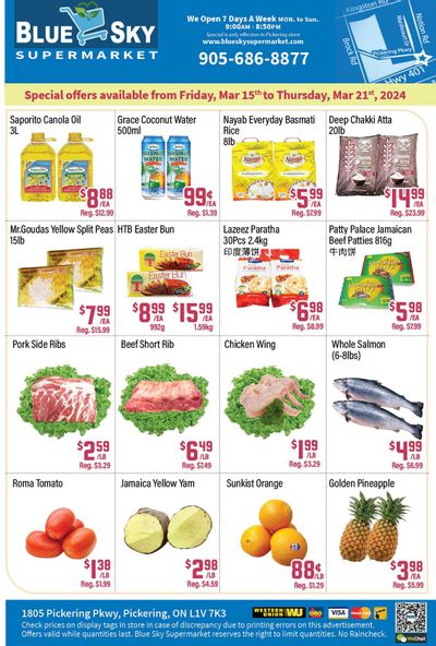 Blue Sky Supermarket (North York) Flyer March 15 to 21