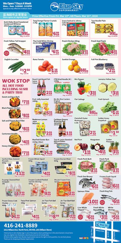 Blue Sky Supermarket (Pickering) Flyer March 15 to 21