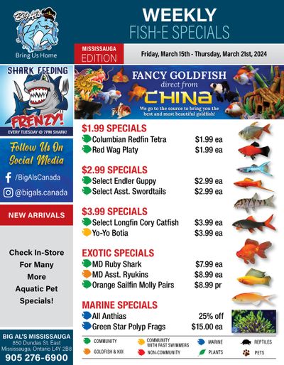 Big Al's (Mississauga) Weekly Specials March 15 to 21
