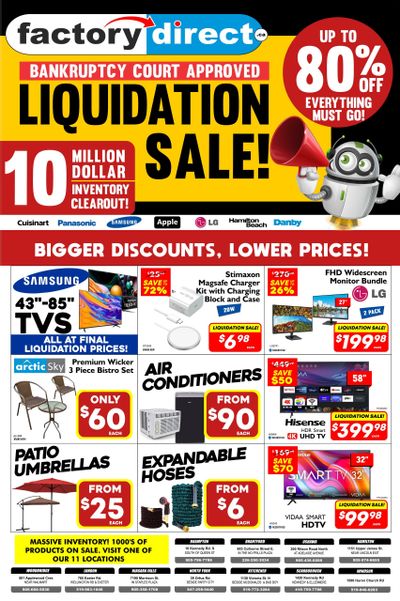 Factory Direct Liquidation Sale Flyer March 15 to 22