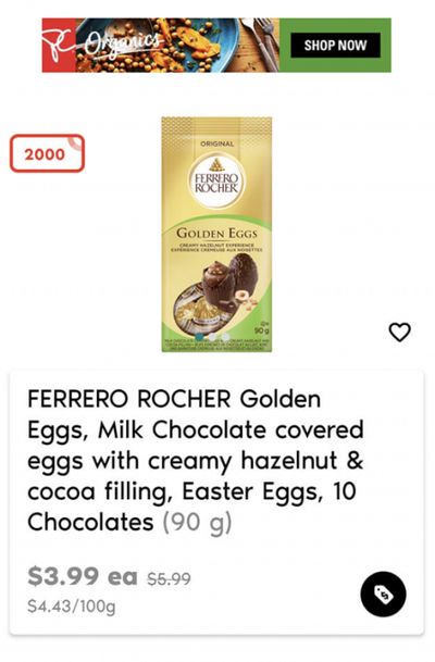 No Frills Ontario: Ferrero Rocher Golden Eggs 90/100g $1.99 After PC Optimum Points
