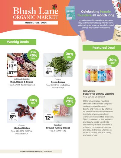 Blush Lane Organic Market Flyer March 17 to 23