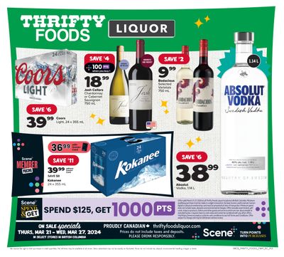 Thrifty Foods Liquor Flyer March 21 to 27