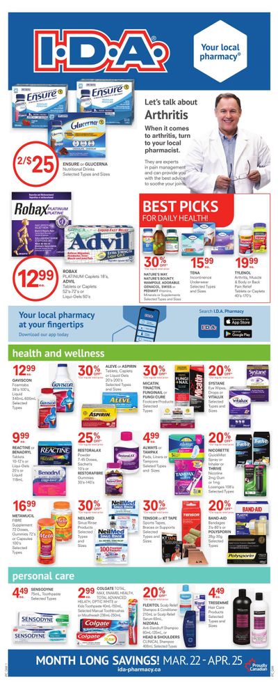 I.D.A. Pharmacy Monthly Flyer March 22 to April 25