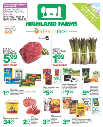 Highland Farms Flyer March 21 to April 3