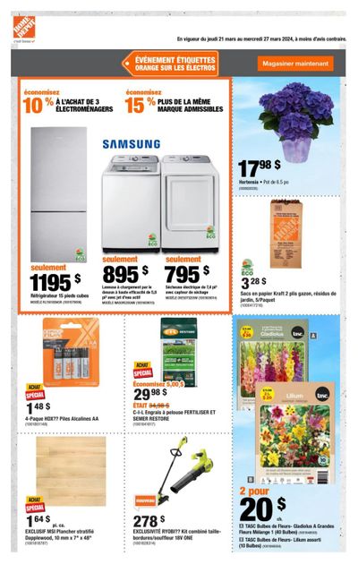 Home Depot (QC) Flyer March 21 to 27