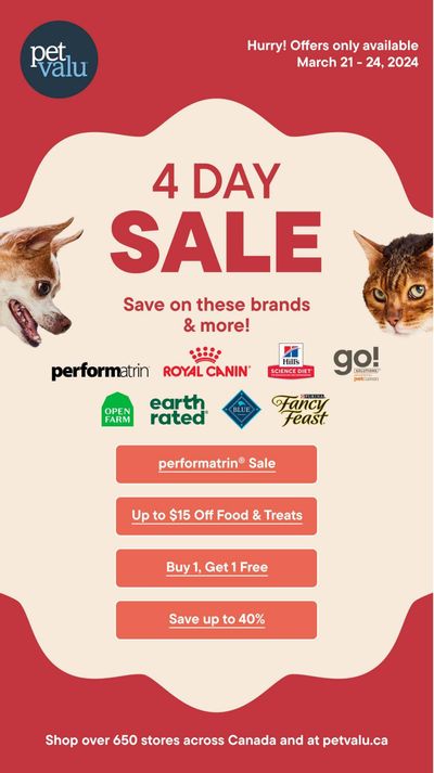 Pet Valu Flyer March 21 to 24