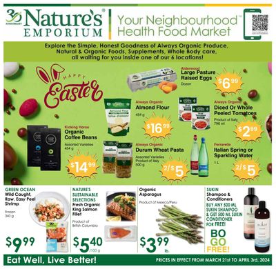 Nature's Emporium Bi-Weekly Flyer March 21 to April 3
