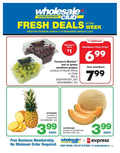 Wholesale Club (West) Fresh Deals of the Week Flyer March 21 to 27