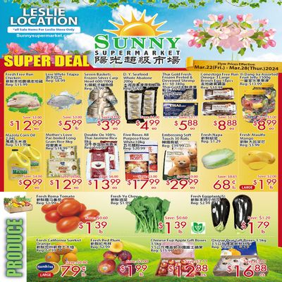 Sunny Supermarket (Leslie) Flyer March 22 to 28