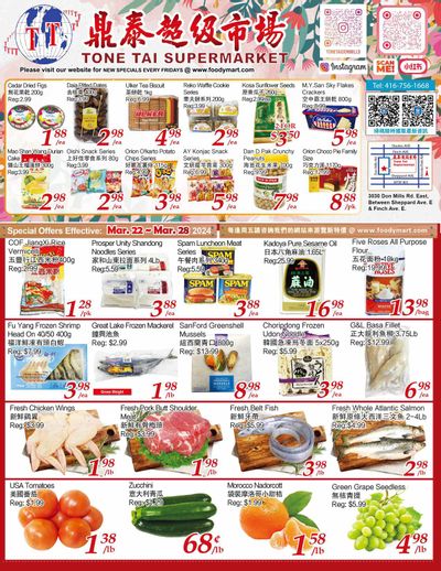 Tone Tai Supermarket Flyer March 22 to 28