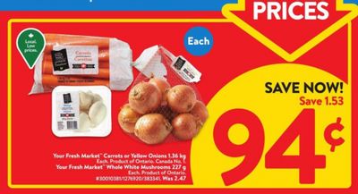 Walmart Canada: Your Fresh Market Whole White Mushrooms 227g 69 Cents After Rebate This Week + More!
