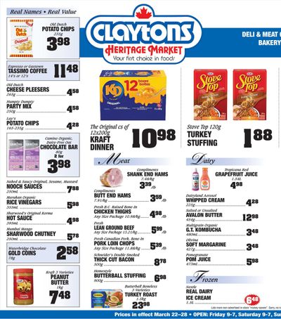 Claytons Heritage Market Flyer March 22 to 28