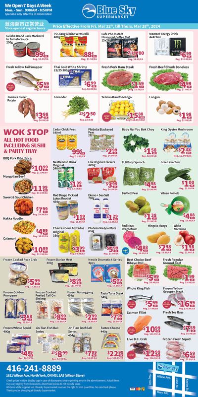Blue Sky Supermarket (Pickering) Flyer March 22 to 28