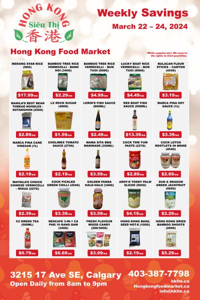 Hong Kong Food Market Flyer March 22 to 25