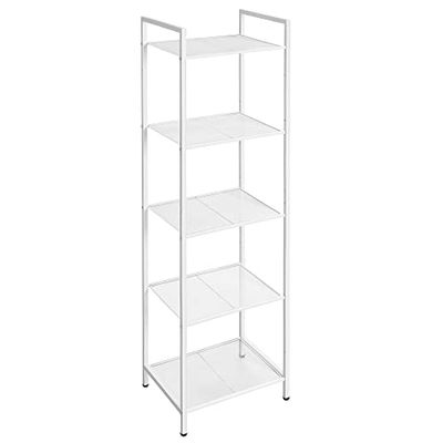SONGMICS 5-Tier Storage Rack, Bathroom Shelf, Industrial Style Extendable Plant Stand with Adjustable Shelf, for Bathroom, Living Room, Balcony, Kitchen, Classic White UBSC035W01 $59.99 (Reg $69.99)