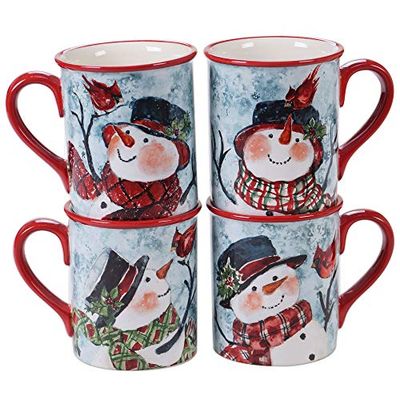 Watercolor Snowman 16 oz. Mugs, Set of 4 Assorted Designs $36 (Reg $55.05)