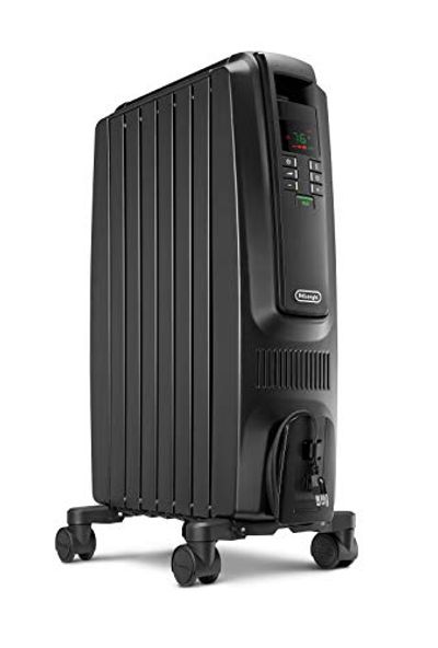 De'Longhi Oil-Filled Radiator Space Heater, Quiet 1500W, Adjustable Thermostat, 3 Heat Settings, Timer, Energy Saving, Safety Features, White, Dragon TRD40615EBKCA, Black $113.99 (Reg $179.99)