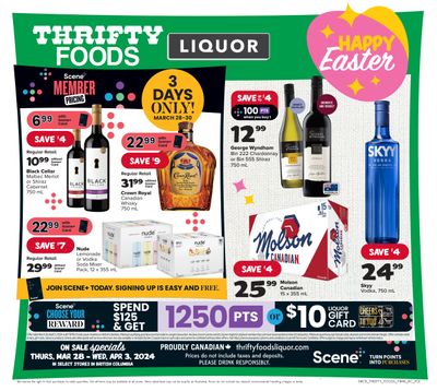 Thrifty Foods Liquor Flyer March 28 to April 3