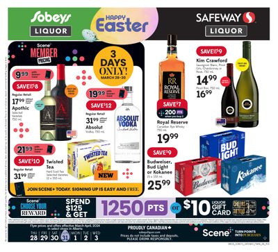 Sobeys/Safeway (AB) Liquor Flyer March 28 to April 3