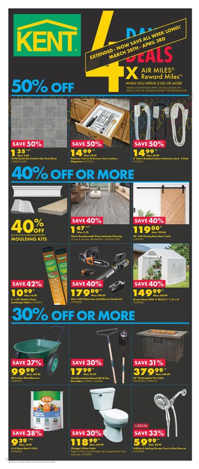 Kent Building Supplies Flyer March 28 to April 3