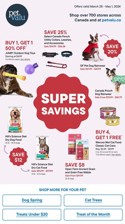 Pet Valu Flyer March 28 to May 1