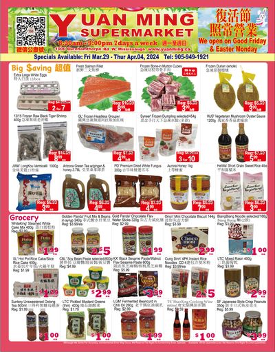 Yuan Ming Supermarket Flyer March 29 to April 4