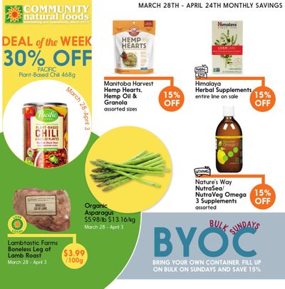 Community Natural Foods Flyer March 28 to April 24