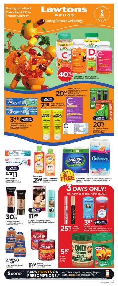 Lawtons Drugs Flyer March 29 to April 4