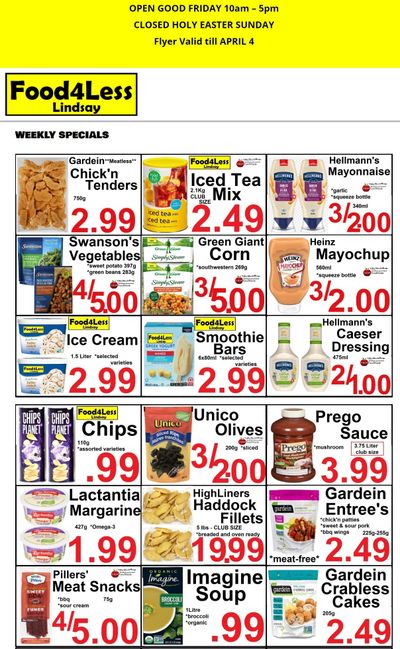 Food 4 Less (Lindsay) Flyer March 29 to April 4