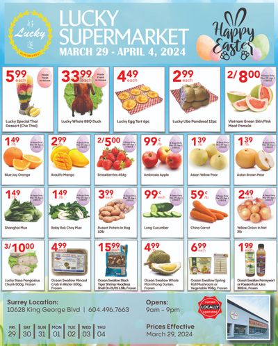 Lucky Supermarket (Surrey) Flyer March 29 to April 4