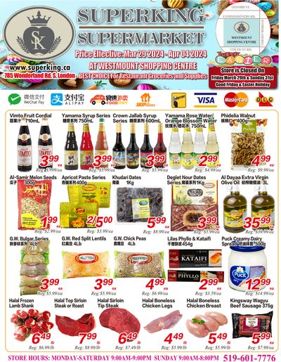 Superking Supermarket (London) Flyer March 29 to April 4