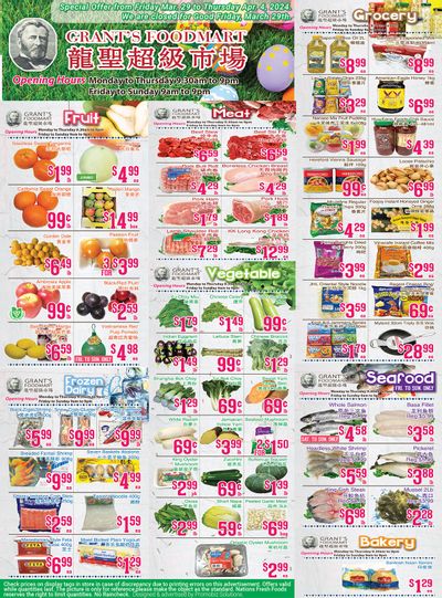 Grant's Food Mart Flyer March 29 to April 4